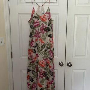 Old Navy Pink and Green Floral Dress